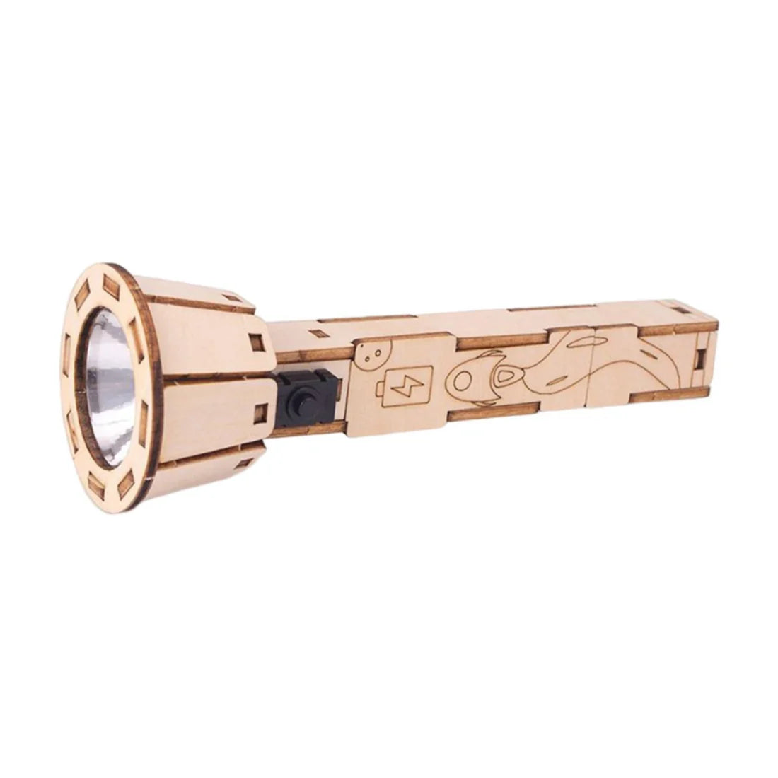 DIY Wooden Flashlight Kit LED STEM Science Toy For Kids